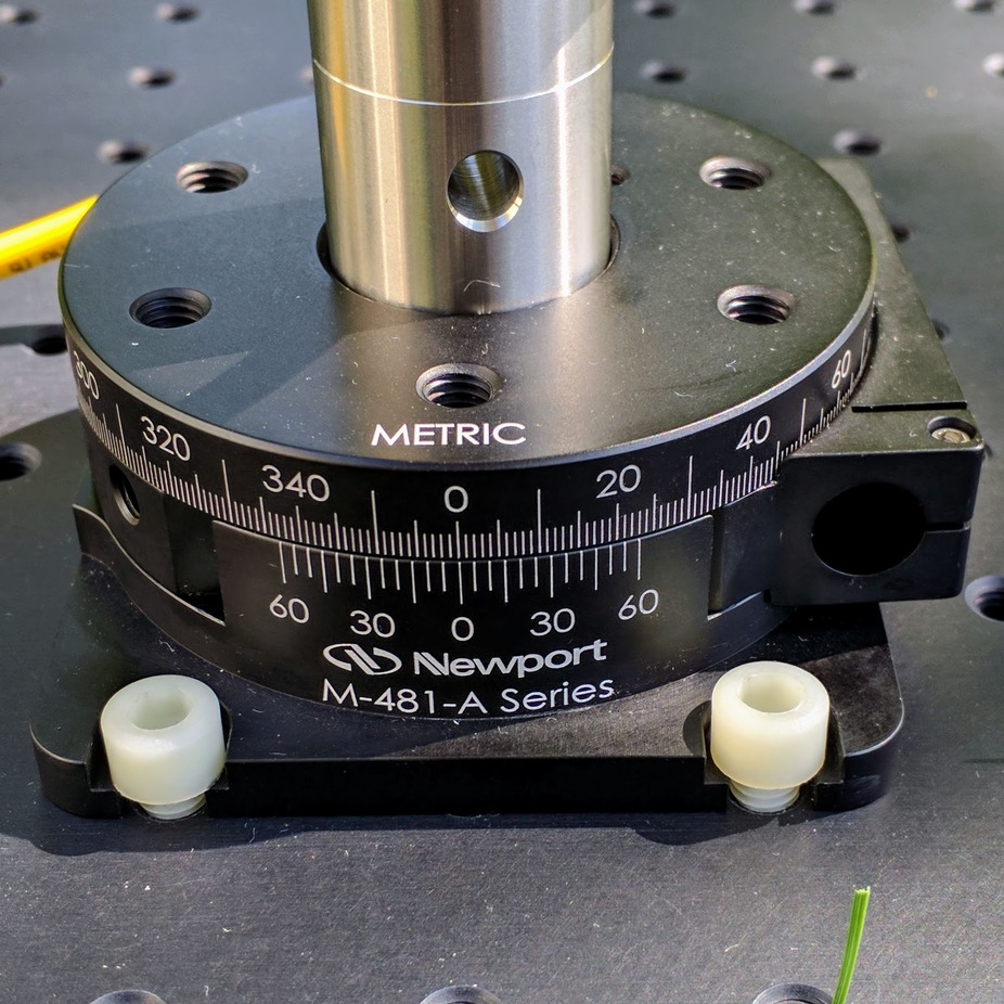 Rotation stage set to 360 degrees